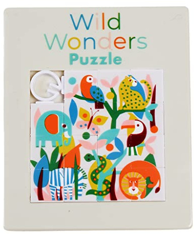 Slide Puzzle Wild Wonders, Animals Sliding Game, Kids Puzzles Age 4, Jigsaw for 4 Year Old, Childrens Jigsaw, Portable Travel Fun, Colorful Jungle Theme, Engaging Children Jigsaws Toy.