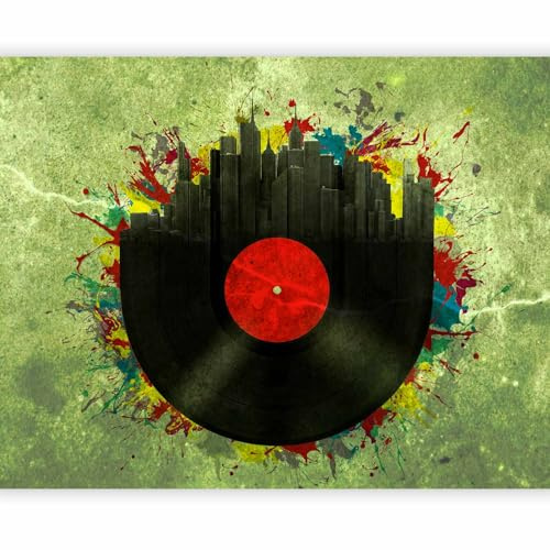 murando - Vlies Fototapete Musik 400x309cm - Foto Tapete Schlafzimmer Wohnzimmer Moderne Vliestapete XXL Wandtapete Motivtapeten 3d Effekt Wand Dekoration - Abstrakt Vinyl Stadt bunte Farbflecken