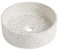 Vente-unique - Vasque ronde à poser en terrazzo blanc - 39 cm - DUKAT