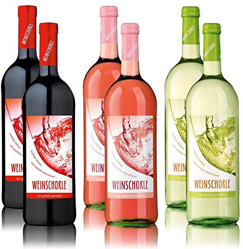 Weinschorle Probierpaket Schorle, weinhaltiges Getränk, gemischtes Weinpaket (6x1,0l)