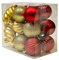 EveXmas -Kleines Weihnachtsschmuck Set -18 Stück- 40-50mm -Rote und goldene Weihnachtskugeln aus Kunststoff -Weihnachtsdekor - Weihnachtsdekorationen in roten und goldenen Farben