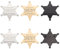 FINGERINSPIRE 6 Stück Western Sheriff Abzeichen Metall Hexagramm Sheriff Brosche Silber Goldener Schwarzer Stern mit Wort Sheriff Pin Vintage Anstecknadeln für Kostümzubehör Retro Brustnadel