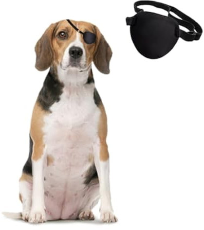 MANON ROSA Cache-œil de pirate pour chien – Cache-œil unique pour chiens de petite, moyenne et grande taille avec blessures aux yeux et blessures (taille M)