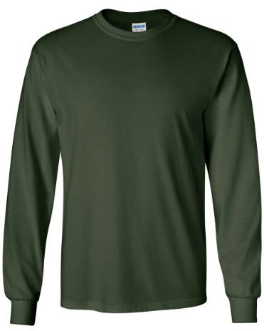 Gildan Men's Ultra Cotton Long Sleeve T-Shirt, Style G2410 Forest Green