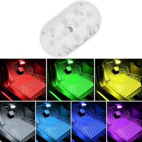 Upgraded Version Car Touch LED Light,Car Led Lights Interior,7 Colors Ambient Lighting Car Interior,USB Rechargeable Car Interior Reading Light,Portable Led Lights for Car