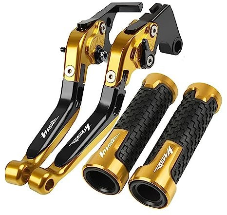 Dunlea Für Aprilia RSV4 Factory 2009-2019 2018 2017 2016 Motorrad Kupplung Bremshebel Ausziehbare Einstellbare Faltbare Hebel Lenkergriffe Motorrad (Farbe : Gold)