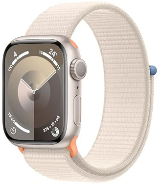 Apple Watch Series 9 [GPS, 41MM] - Polarstern Aluminium Gehäuse mit Polarstern Sport loop, One Size (Generalüberholt)