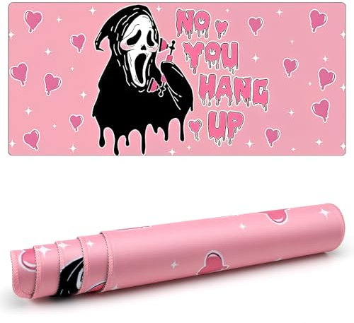 DAWRIS Pink Desk Accessories - Cute Mouse Pad, Large Desk Mat for Gaming