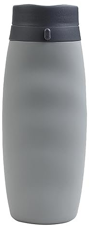 ZUOZUIYQ Kantinen & Wasserflaschen, zusammenklappbare Wasserflasche, tragbare Outdoor-Sport-Reiseflasche mit Griff, Campingzubehör (grau)