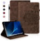 Auslbin Funda para Samsung Galaxy Tab A6 (2016) 10.1, Fundas Protectoras Retro Tab A6 2016 T580/T585 en Color Liso, Estilo en Relieve, Diseño de Hebilla Magnética, Función Atril, Marrón