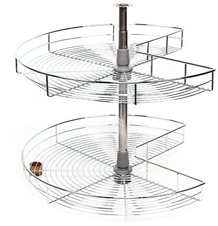 Karussell Schrank Drehboden, Eckschrankdrehbeschlag, Verstellbar Küche Drehbeschlag Eckschrankbeschlag Eckschrank Dreiviertelkreis 270° Eckdesign, Aufbewahren von Küchenutensilien, Backblechen