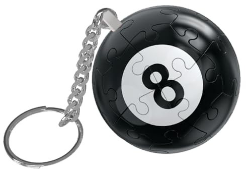 Fruusv -Kugelpuzzle, -Kugelpuzzle, Schwarzer 8-Ball- -Puzzle-Kugel-Schlüsselanhänger, Puzzlespiel, Rucksackzubehör für Kinder und Erwachsene, Denksportaufgabe für Billard-Enthusiasten