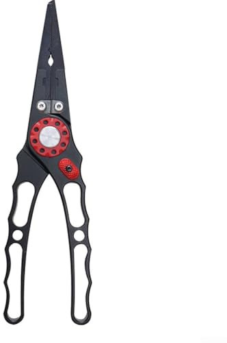 Snowchecking Aluminum Fishing Pliers Saltwater, 420 Stainless Steel Fishing Pliers 20Cm Non Slip Handle,Fishing Multitool Hook Remover(black)