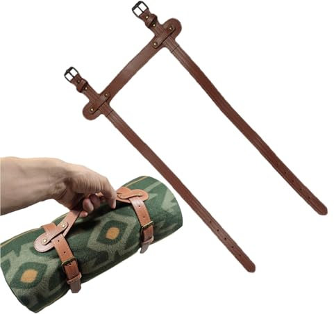 Tragegurt für Picknickdecke, Tragegurt aus Leder für Yogamatten | Picknickdecke Matte Lederband | Tragbarer Motorrad-Deckenträger für Camping, Festivals, Motorrad