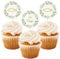 Cake Topper Taufe, 24 Stück Fisch Eukalyptus Cupcake Torte Deko, Zur Taufe Tortendeko Junge Mädchen, Personalisiert Muffin Deko Taufdeko Party Geschenke