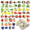 Pilikoll 50 Piezas Frutas y Verduras Adornos de Zapatos de Dibujos Animados Decoración para zapatos Zuecos PVC Decoración de Zapatos de Joyería de Anime para Regalos de Niños Fiesta de Cumpleaños