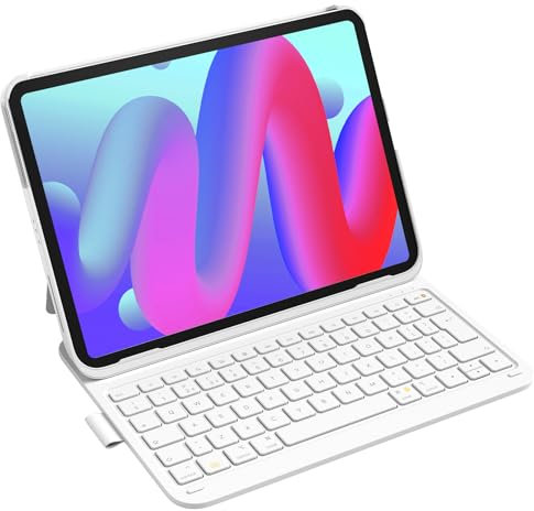 Inateck Keyboard Case for iPad 10th Gen 2022/11th Gen 2025, iPad Air 2025 M3/2024 M2 11 Inch Case with Keyboard, Ultralight Keyboard for Air 5/4 10.9, Pro 11 4/3/2/1, with Pen Holder, BK2007 White