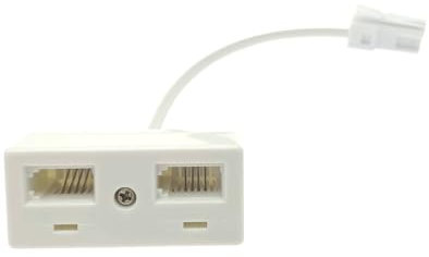 JZK BT Telephone Splitters 2 Way RJ11 to UK Socket Adapter, One Male Plug to 2 Female Extender Double Socket Phone Converter, Standard British Telephone Adapter