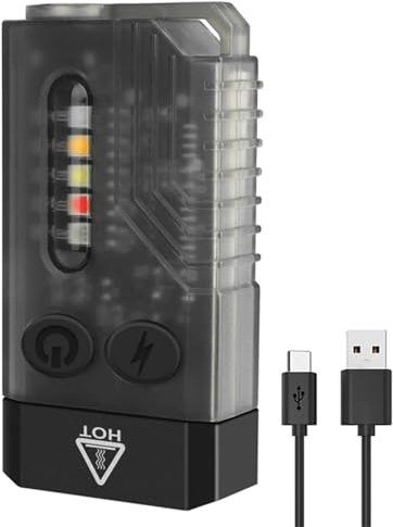 Small Powerful EDC Flashlight, Super Bright 1000 LM Rechargeable LED Keychain Flash Light with 365nm UV Red Yellow Blue Light, Mini Pocket COB Side Tail Magnet, IPX4