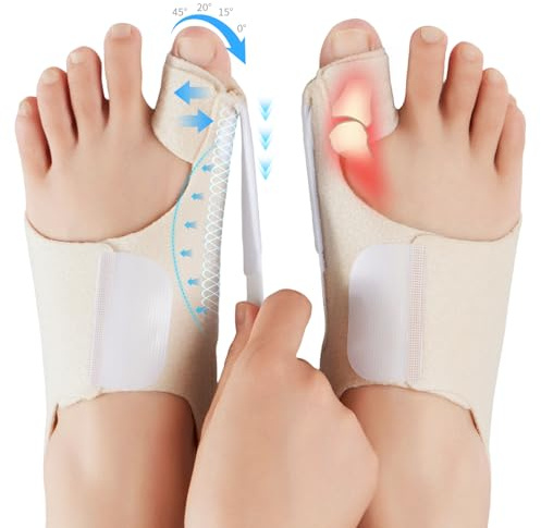 Origintek Hallux Valgus Schiene für Damen & Herren – Verstellbare Hallux Valgus Bandage mit Gelpolster zur Korrektur und Schmerzlinderung – Einheitsgröße, 1 Paar