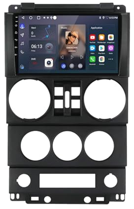 Auto Doppel Din Auto-Navigation für Jeep Wrangler Unlimited 3 JK 2008-2010 mit Bluetooth Fm Radio, Mirror Link, USB, Aux, WiFi Mirror Link Am Radio, 4 Kern 4G+64G
