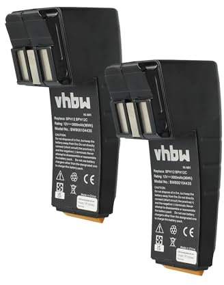 vhbw 2 x Battery Compatible with Festo/Festool CCD12, C12GG, C12DUO, C12CE-NC-C45-Plus, CCD12ES, Power Tool (3000mAh, NiMH, 12V)