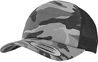 Flexfit Unisex 6606C-Camo Trucker Cap, Dark camo/blk, one Size