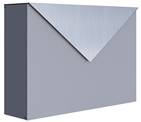 Briefkasten Design Wandbriefkasten Letter Grau Metallic/Edelstahl - Bravios