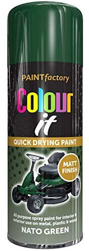 Paint Factory Colour It Quick Drying Spray Paint 400ml Nato Green Matt Finish