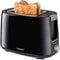 Korona 21130 schwarz-2 Scheiben Toaster mit Brötchenaufsatz sowie Einer Auftau-und Aufwärmstufe, 750