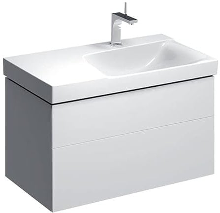 Geberit Xeno 2 Waschtischunterschrank mit Siphonausschnitt rechts, 880x530x462mm, 2 Schubladen, 500.516.01.1, Farbe: weiß/lackiert hochglänzend