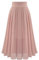 iyoimono Damen Rock Hohe Taille Chiffonrock Langer Rock a Linien Faltenrock Prinzessin Rock（Altrosa，M）