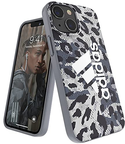 adidas Sport Case for iPhone 13 Mini 5.4, Drop Resistant Case, Raised Edges, Leopard Grey