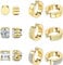 MILACOLATO 6 Pairs Stainless Steel Magnetic Stud Earrings for Men Women Hoop Earrings Clip On Non-Piercing Earrings CZ Hypoallergenic Magnet Earrings Set Male Gold