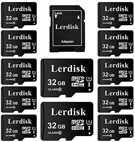 LerDisk SD Group Licence Lot de 12 Cartes mémoire Micro SD 32 Go