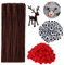 650 Stück Pfeifenputzer Set,150 Stück Wackelaugen Selbstklebend,150 Stück Rote Pom Poms,150 Stück Pfeifenreiniger Braun,Pfeifenputzer Set,Bastelzubehör Kinder,Chenille Draht,Weihnachten Rentier