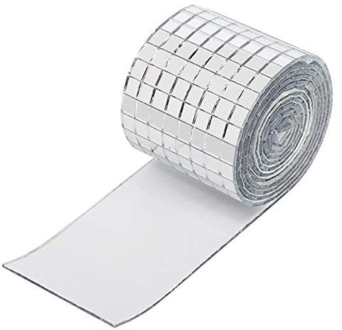 DIYARTS Mini Square Mirrors Mosaic Tiles, Self-adhesive Mosaic Tiles, Diy Craft Decoration Mosaic Stickers Sheet for Kitchen Bathroom Home Decor Silver(1464 Stickers) 0