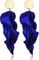 Diamday Acrílico Clip Pendientes para Mujer Niña Largo Rosa Pétalo Pendientes Vintage Colgante Exagerada Flor Pendientes Elegante Gota Statement Florales Borla Pendientes Colorido Azul Oscuro