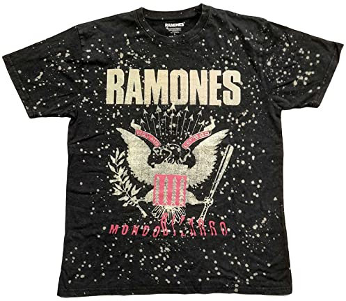 Ramones T Shirt Eagle Band Logo Official Unisex Tie Dye White L