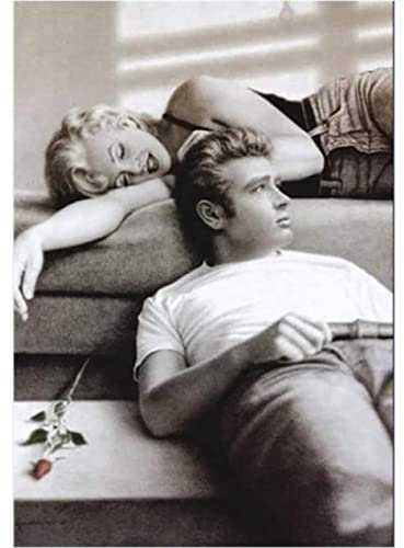 Leinwand Wandkunst Marilyn Monroe und James Dean Gemälde Poster Drucke Moderne Malerei Wandbild Kunstwerk für Wohnzimmer Home Decor Unframed,50x70cm