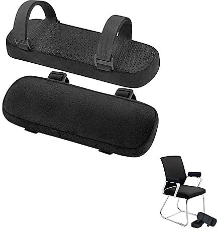 Helweet Armlehnenbezug für Bürostuhl, Armlehnen Polster, Armlehnen-Pads, Stuhlarmlehnenbezug, Armlehnenschoner, Armlehnen Polster fur Burostuhl, 1 Paar, Schwarz (23,5 x 7,5 x 3cm)