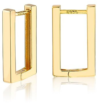 ALEXCRAFT Pendientes Rectangulares Mujer Oro 925