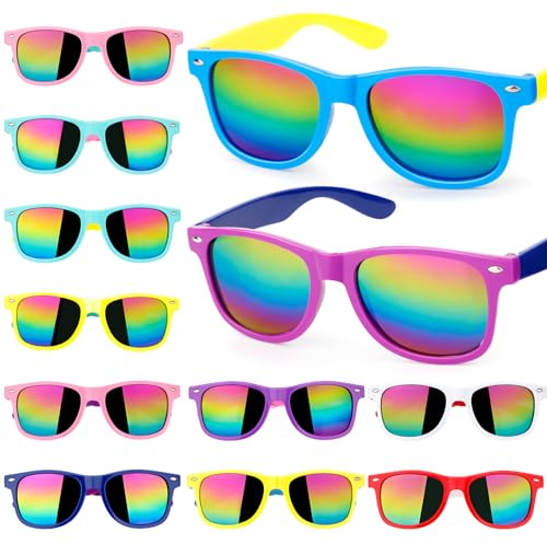 Anzmtosn Cool Party Glasses Toy for Kids Adults, Sunglasses UV Protection for Boys Girls, Birthday,Beach, Holiday Stocking Stuffer Goodie Bag Fillers, Party Favors Supplies Accessories (12 Pack)