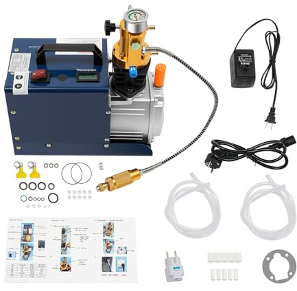 Compresseur d'air portable PCP 1800 W 220 V 4500 Psi 300 bar Pompe à air haute pression 2800 tr/min Pompe à air pour bouteille de gonflage PCP Gonfleur Paintball Bouteilles de plongée Compresseur