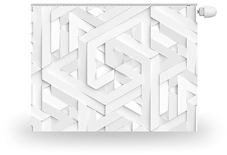 HUBDECO Magnetische Heizkörperverkleidung - 80x60 cm - Magnet Heizkörperabdeckung - Motiv Weißes Mosaik - Wasserdicht Erhöhte Abriebfestigkeit Paneel-Heizkörperabdeckung