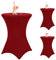3er-Set Stretch Stehtisch Husse für Bistrotisch Ø 80-85 cm Weinrot, taillierter hoher Tisch, Cocktail-Tischdecke für Bar, Hochzeit, Cocktailparty, Bankett (Weinrot)