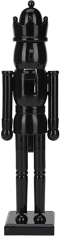 ZauberDeko Nussknacker Holz Figur Schwarz 38cm Glänzend Matt Weihnachten Deko, Modell:Modell1