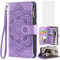 Asuwish Handyhülle für Samsung Galaxy S24 Ultra 5G Hülle mit Folie Schutzfolie Kartenfach Klappbar Leder Blumen Geldbörse Ständer S24Ultra 24S S 24 24Ultra Handy Hüllen Schutzhülle Phone Case Lila