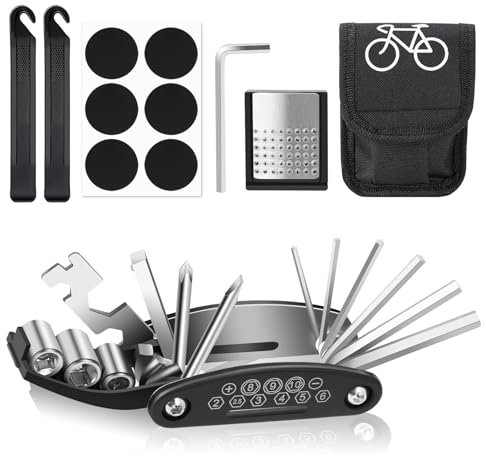 Nutmanel Fahrrad Taschen Set für E-Bikes – Premium Fahrrad Werkzeugset mit Multitool Fahrrad – Perfekt für Unterwegs Reparaturset – Inklusive Speichenschlüssel, MTB Werkzeug, Rennrad Multitool