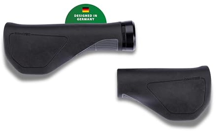CONTEC Fahrrad-Griff Merge City Ergo, 96/140 mm, D3-Dreikomponenten, Gummi, G-Link-System, Ergonomische, Stoßdämpfend, Wetterfest, Schwarz, Paar